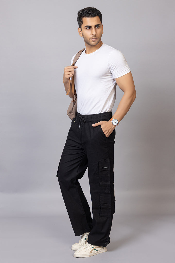 Men's Baggy Fit Drawstring Cargo Pants | 7-Pocket Streetwear Trousers
