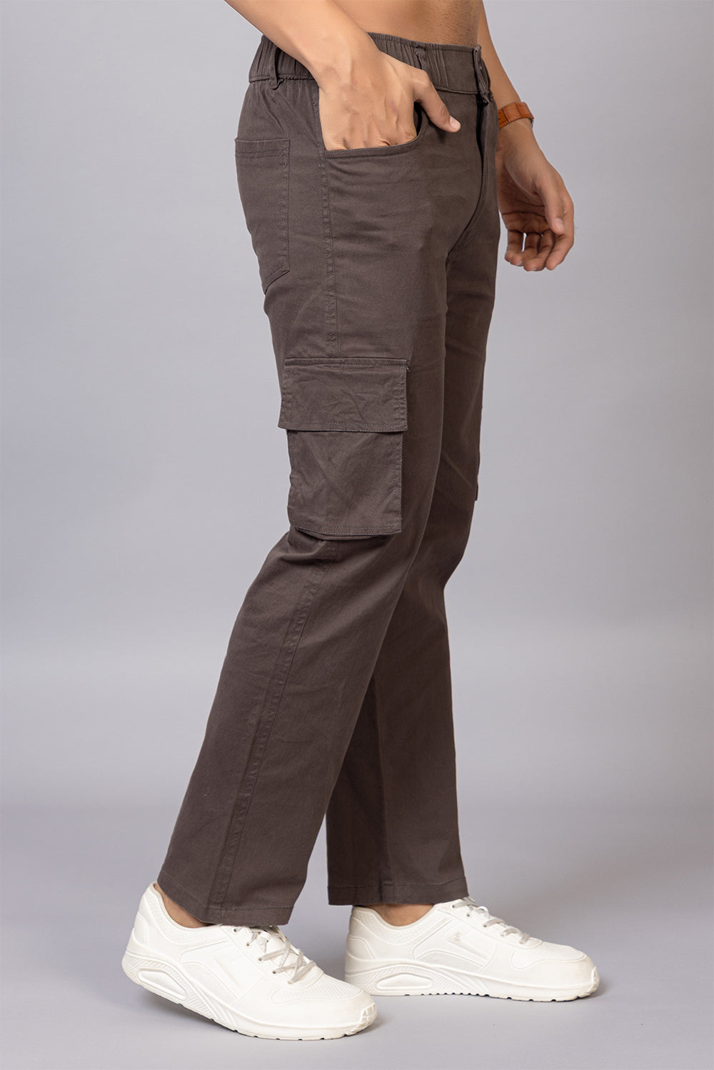 Men's Relaxed Fit 5-Pocket Cotton Cargo Pants | Casual Utility Trousers