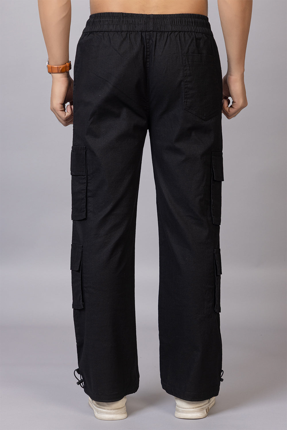 Men's Baggy Fit Drawstring Cargo Pants | 7-Pocket Streetwear Trousers