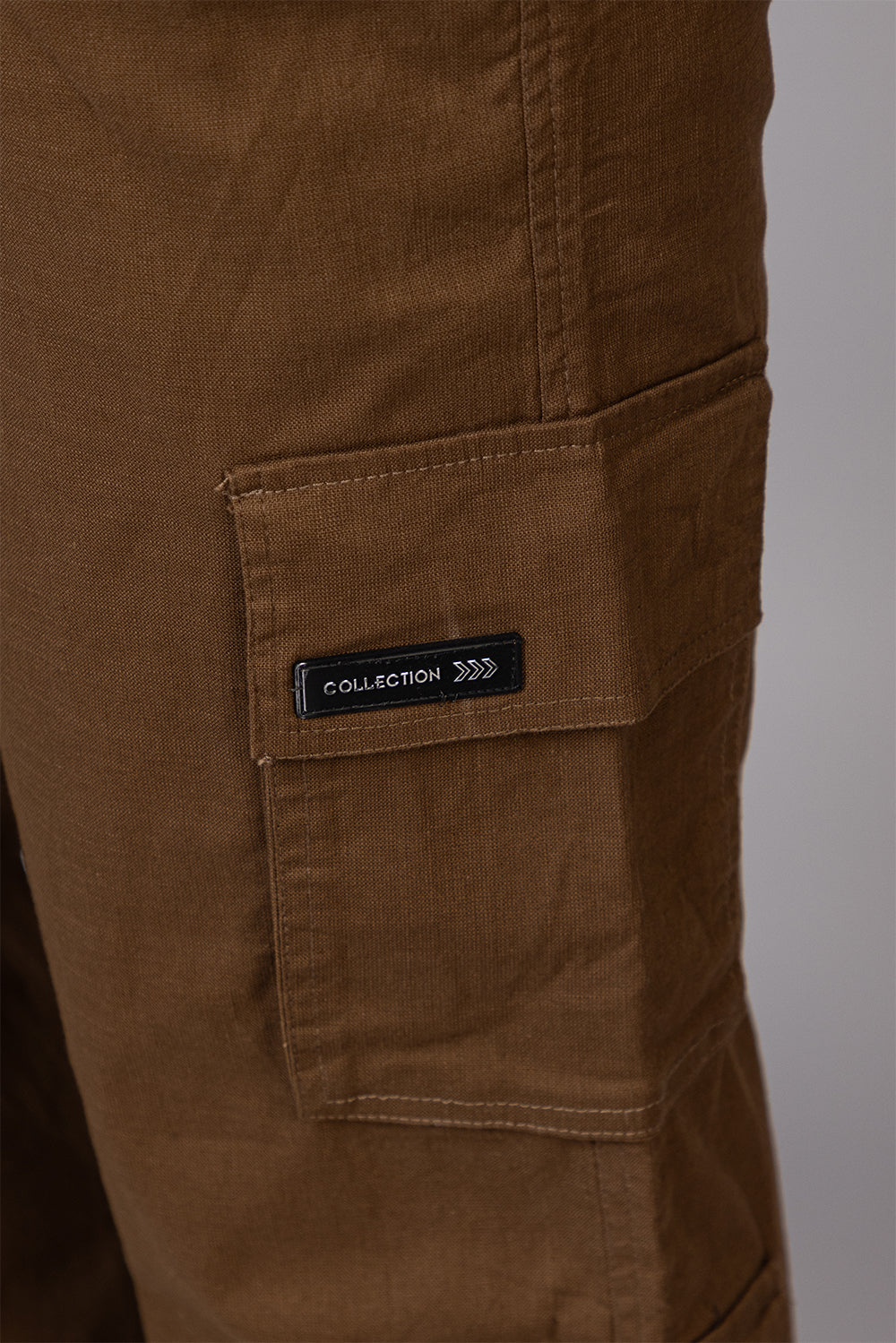 Men's Baggy Fit Drawstring Cargo Pants | Brown, 7-Pocket Streetwear Trousers