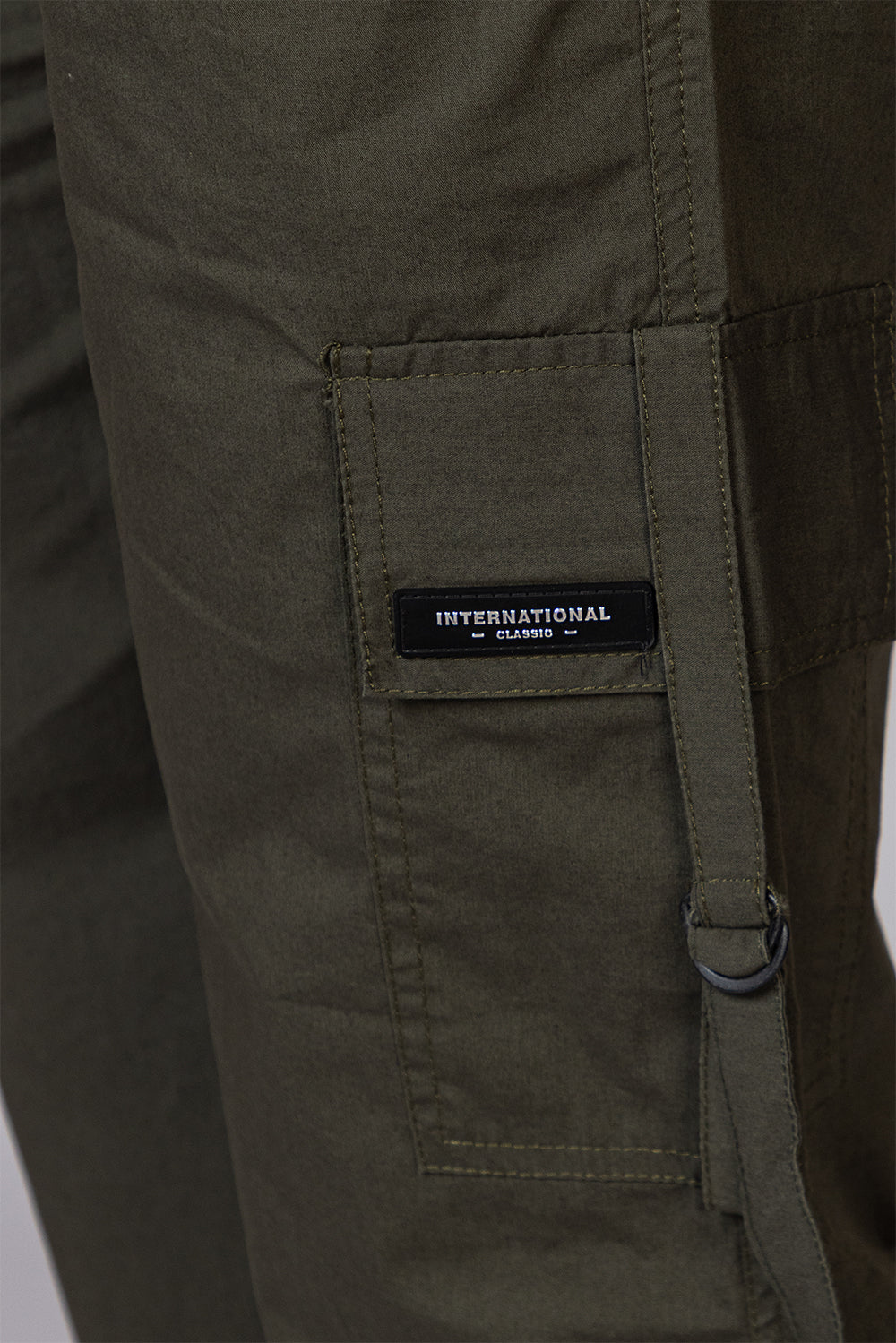 Men's Streetwear Cargo Pants with Utility Straps | Olive Green, 5-Pocket