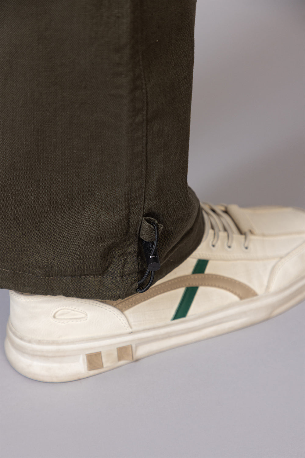 Men's Baggy Fit Drawstring Cargo Pants | Olive Green, 7-Pocket