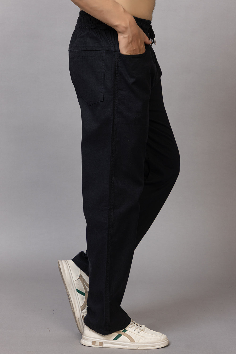 LINEN BLACK LOWER BEGGY  FIT PANT STYLE