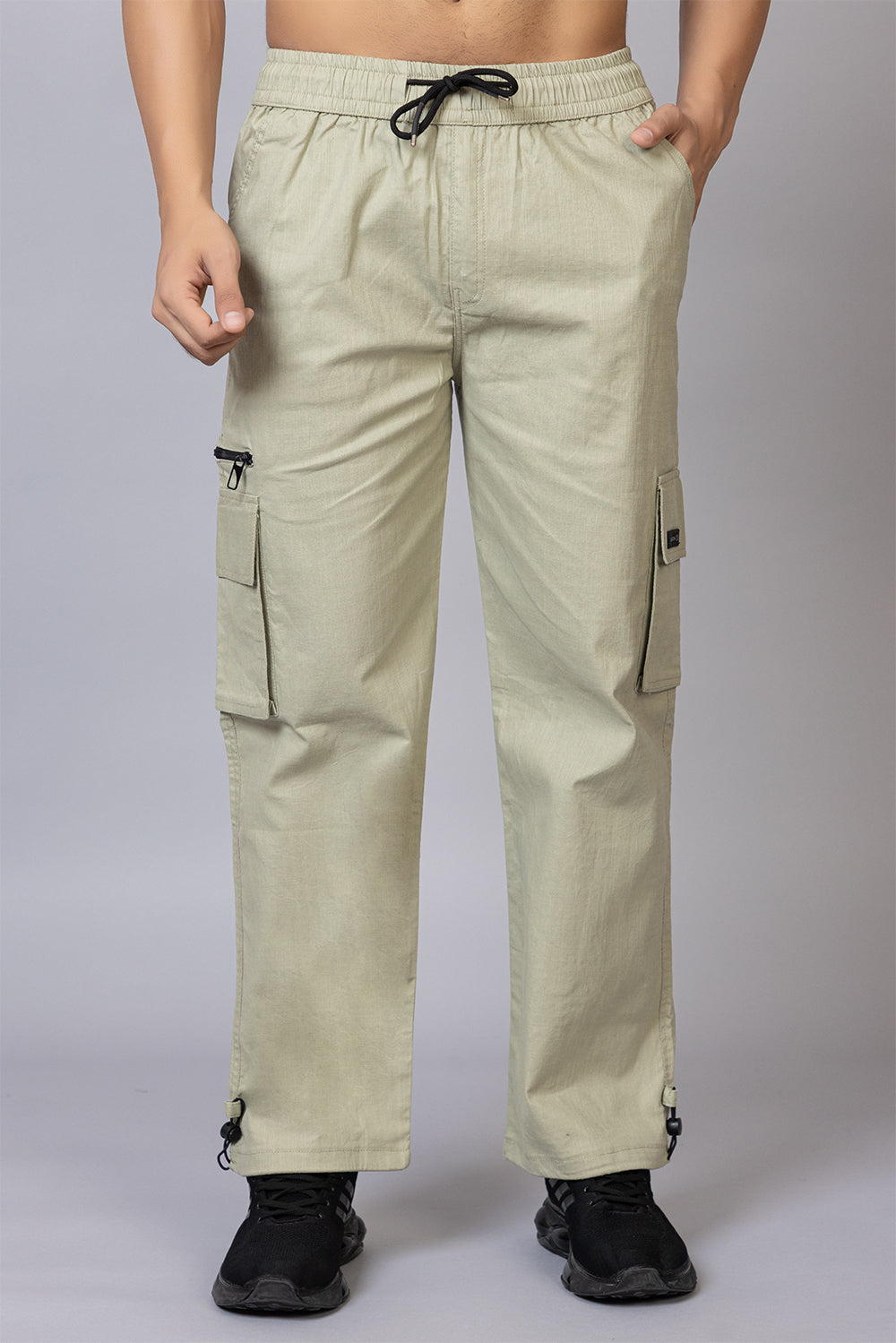 Men's Relaxed Fit Cargo Pants with Zipper Pockets | Sage Green