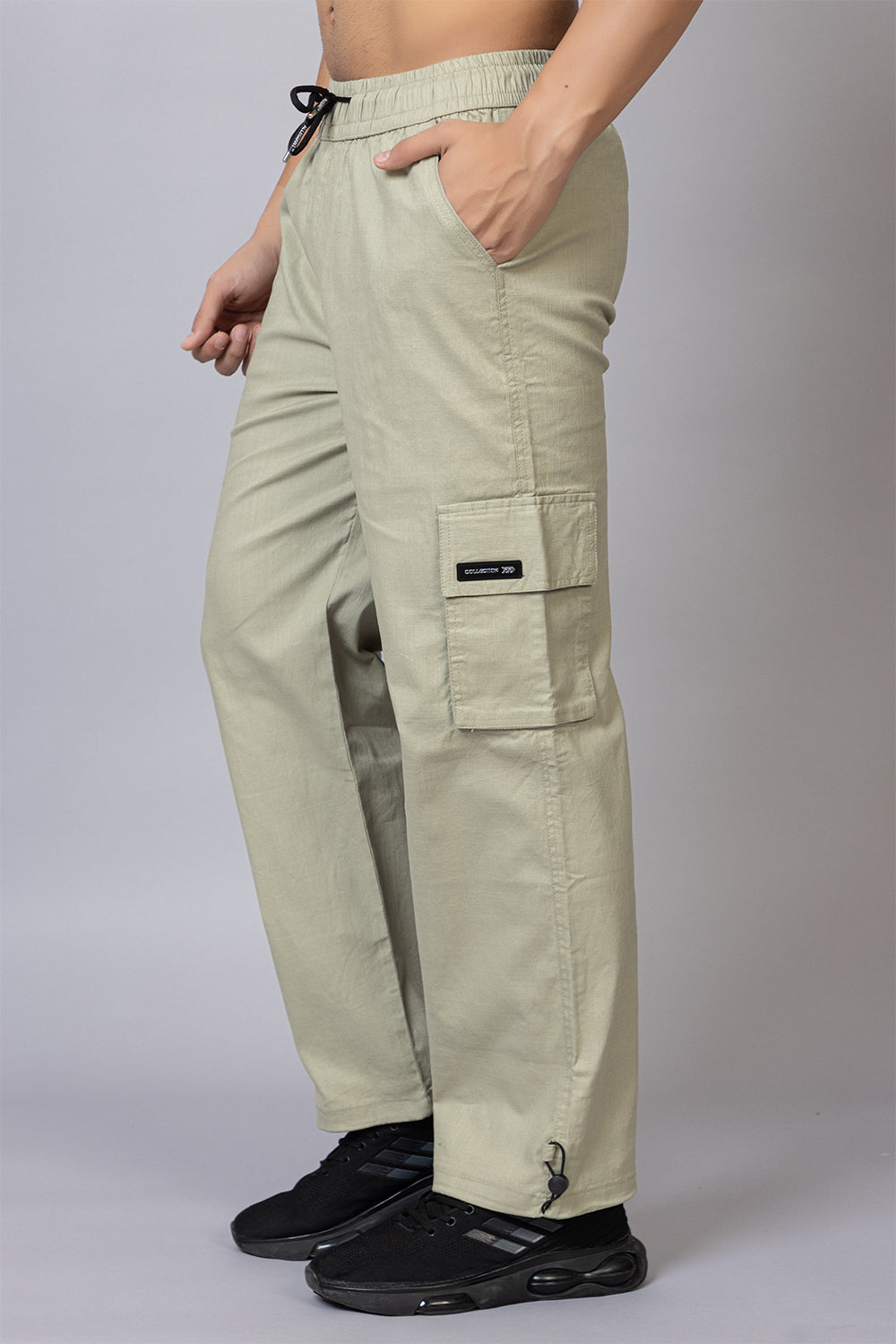 Men's Relaxed Fit Cargo Pants with Zipper Pockets | Sage Green
