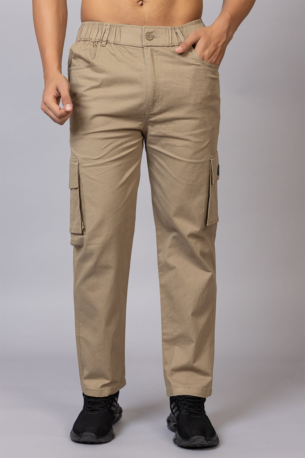 Men's Regular Fit 5-Pocket Cargo Pants | Classic Khaki