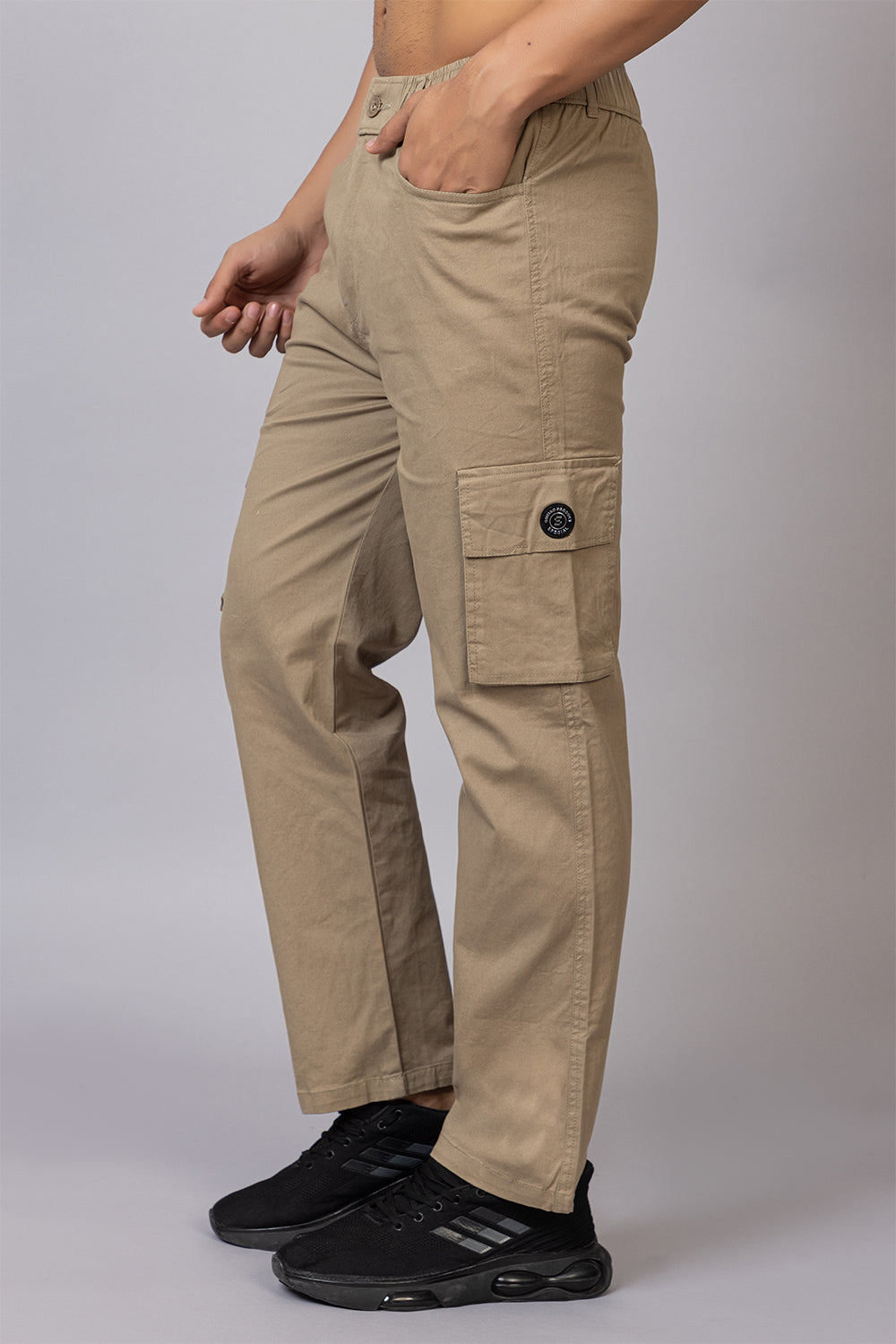 Men's Regular Fit 5-Pocket Cargo Pants | Classic Khaki