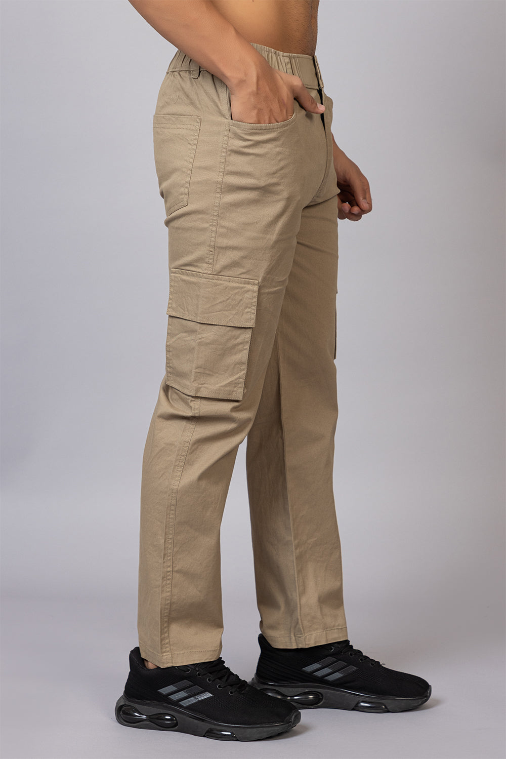 Men's Regular Fit 5-Pocket Cargo Pants | Classic Khaki