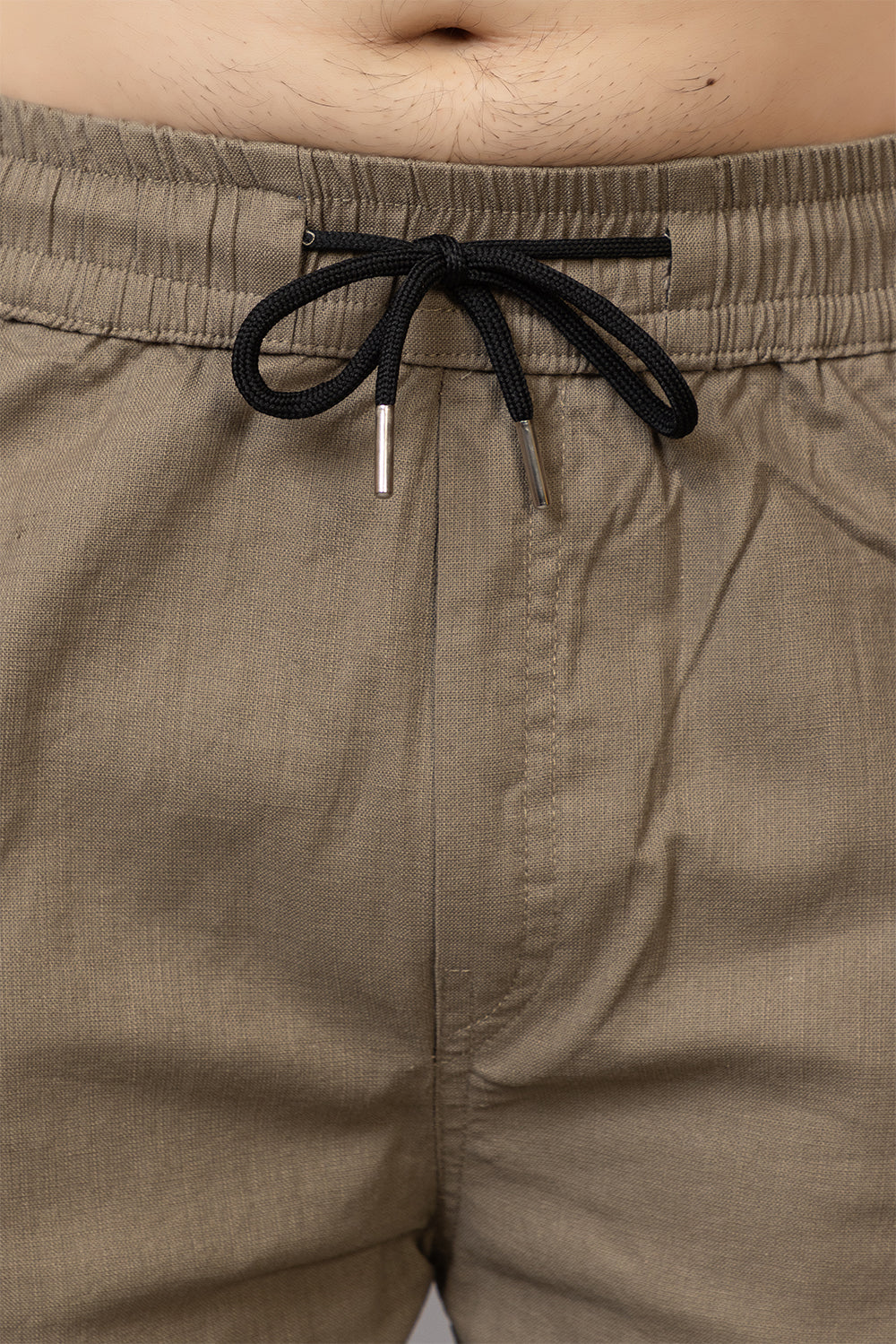 LINEN GREENISH BROWN LOWER BEGGY  FIT PANT STYLE