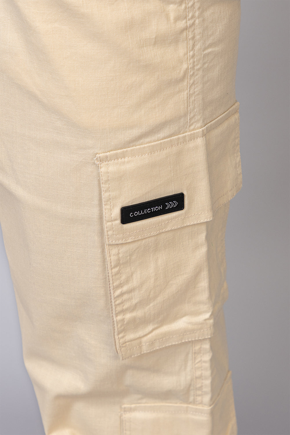 Men's Baggy Fit Drawstring Cargo Pants | Cream, 7-Pocket Streetwear Trousers